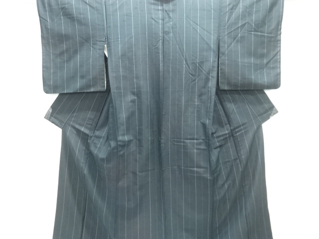 JAPANESE KIMONO / ANTIQUE KIMONO / TAISHO ROMAN STYLE / WOVEN STRIPE